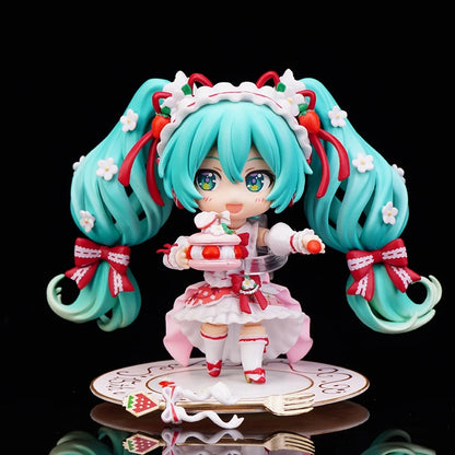 Figurine d'anime Hatsune Miku 10 cm #1939 15e anniversaire Strawberry Miku Figurine d'action #1940 PVC Collection Modèle Poupée Jouets Cadeau