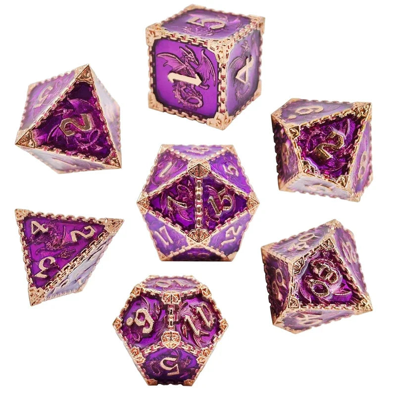 Nouveaux dés polyédriques en métal ForDND Dice D&amp;D pour Dungeon and Dragon MTG RPG Roll Playing Game D20 D12 D10 D% D8 D6 D4 D+D Dice Set