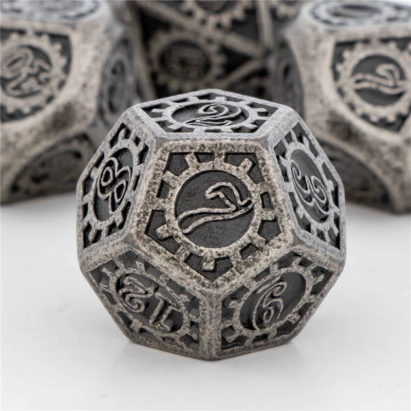 KERWELLSI D&D Dice Set DND, Polyhedral Metal Dungeon and Dragon Role Playing Game Dice, Handmade Dice D20 D12 D10 D8 D6 D4