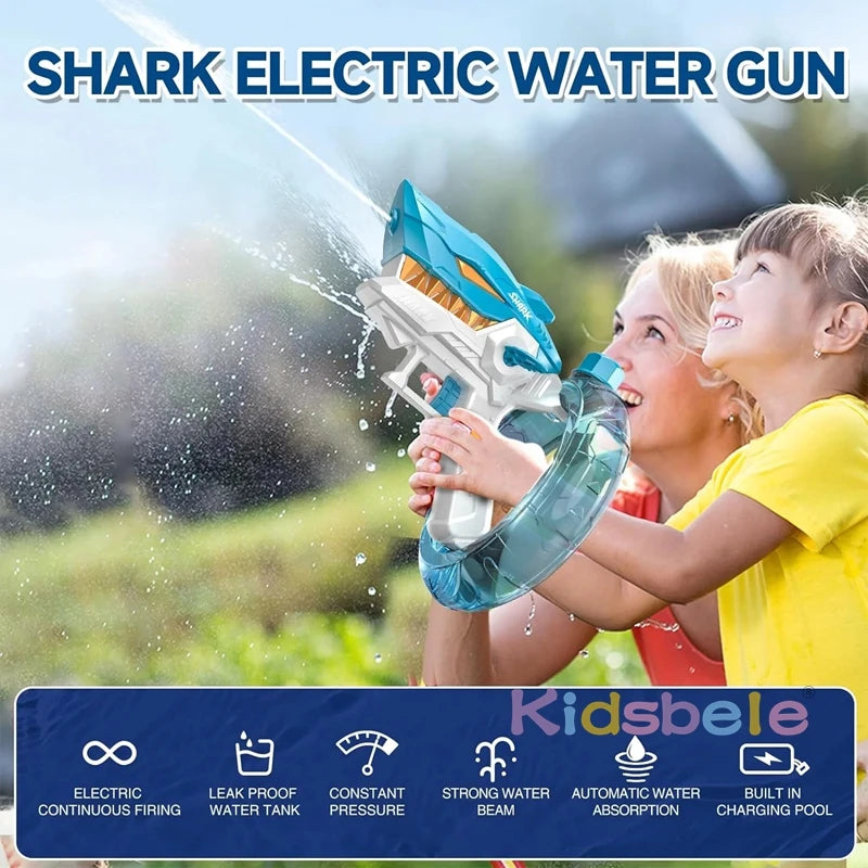 Pistolet à eau électrique Shark Pistolet à eau entièrement automatique Pistolet à eau Super Soaker Piscine Plage Activité de plein air