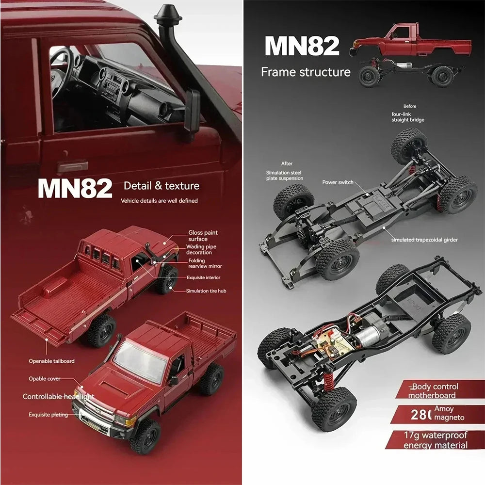 1:12 Rc Car Mn Modèle Mn82 Rétro Simulation Pleine Échelle Lc79 RTR 2.4g 4WD 280 Moteur Télécommande Pickup RC Camion Modèle De Voiture Jouets