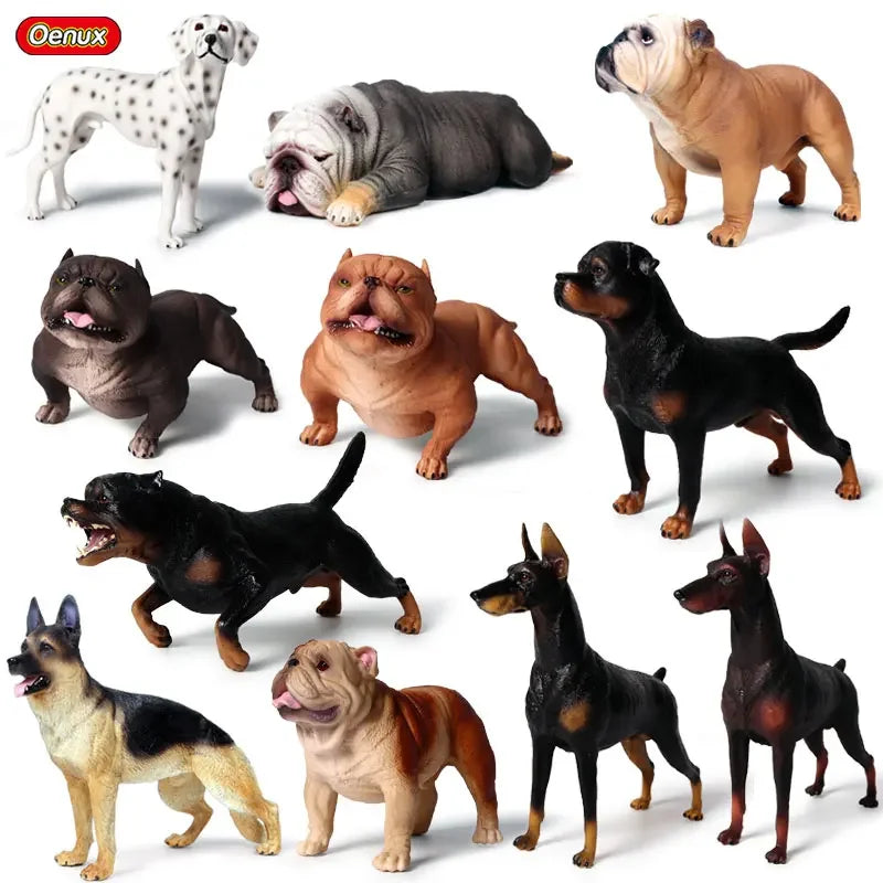 NEW Lifelike Dog Animals Doberman Pinscher Rottweiler Dalmatian Guard Dog Action Figures Cute Pet Model Collection Toys Gift