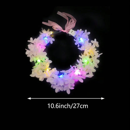 Lot de 10 guirlandes de fleurs à LED pour décoration de fête hawaïenne