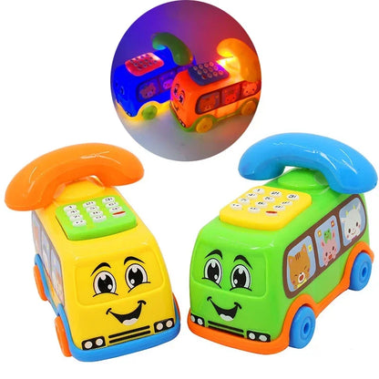 1 PC Dessin Animé Bébé Téléphone Électrique Modèle De Voiture avec Anneau et Lumière Cadeaux Éducatifs Précoces Développement Musique Sonore Jouets D'apprentissage