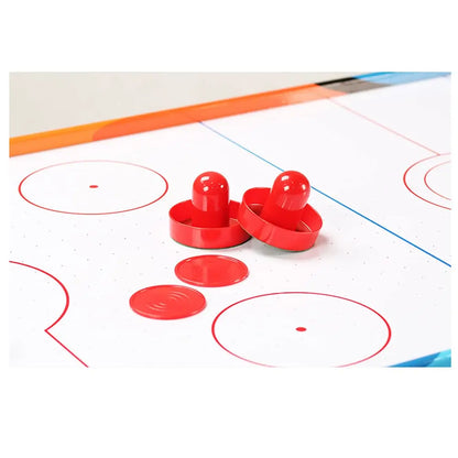 Mini Air Hockey Pucks and Paddles - Replacement Set Value Pack - Set of Two Red Air Hockey Pushers and Four Red Pucks