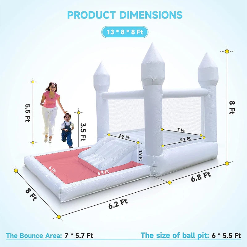 Casa inflable Oxford de 4 m con tobogán de piscina de bolas para niños, juegos de fiesta de cumpleaños, casa inflable para Halloween, para exteriores