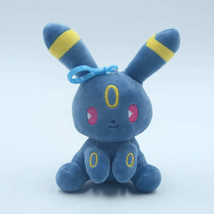 Lot de 10 porte-clés en peluche Pokémon Eevee, figurines d'anime, Umbreon, Sylveon, Vaporeon, Mentali, doux, en peluche, cadeaux de Noël