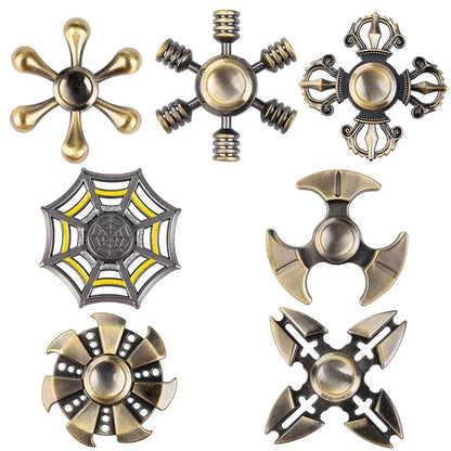 Copper Hand Fidget Spinner Brass Metal Edc Bearing Finger Toys Gyro for Kids Children Relief Stress Boys Christmas Gift