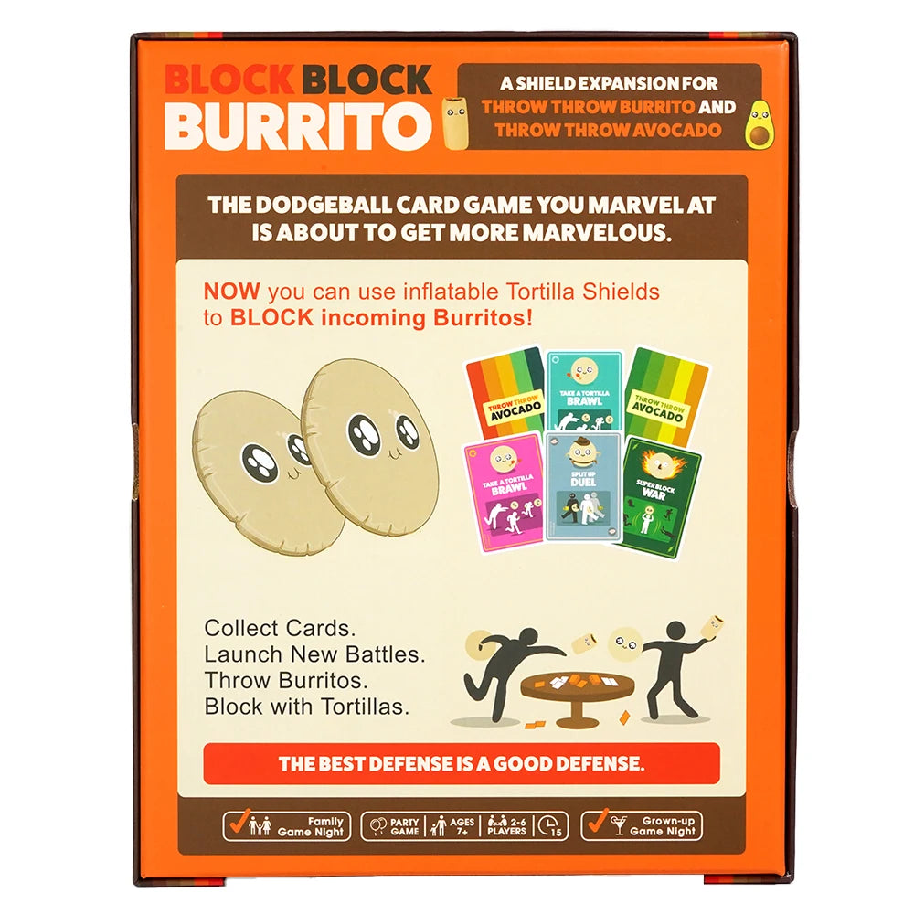 Exploding Kittens Block Block Burrito Board Game Throw Throw Burrito