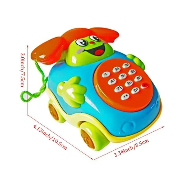 1 PC Dessin Animé Bébé Téléphone Électrique Modèle De Voiture avec Anneau et Lumière Cadeaux Éducatifs Précoces Développement Musique Sonore Jouets D'apprentissage