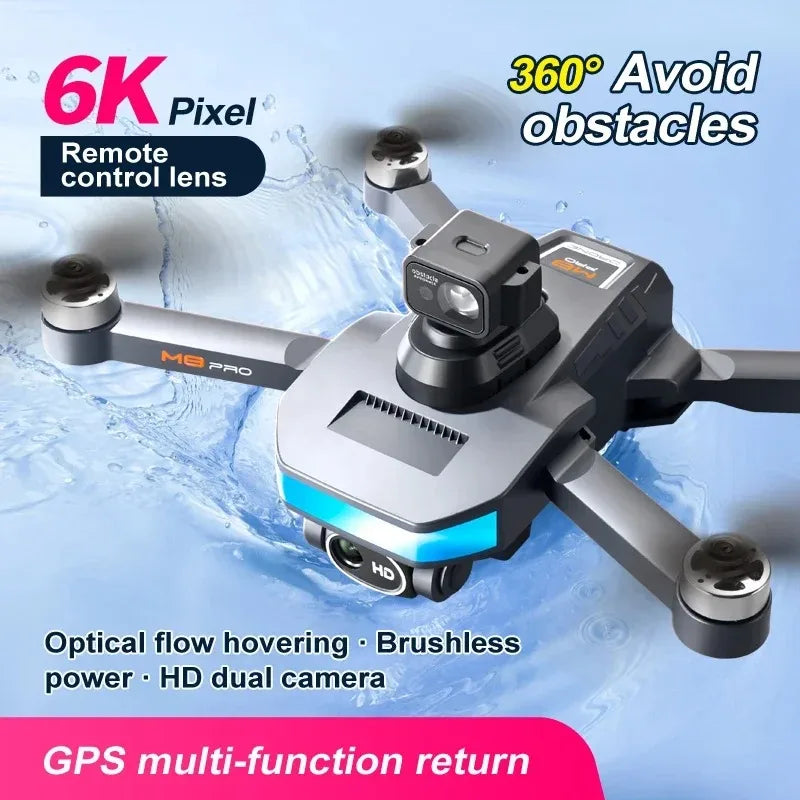 M8pro Photographie aérienne Quadcopter Hélicoptère télécommandé Distance de 5000 mètres Évitez les obstacles M8 Lates 2024 HD Drone