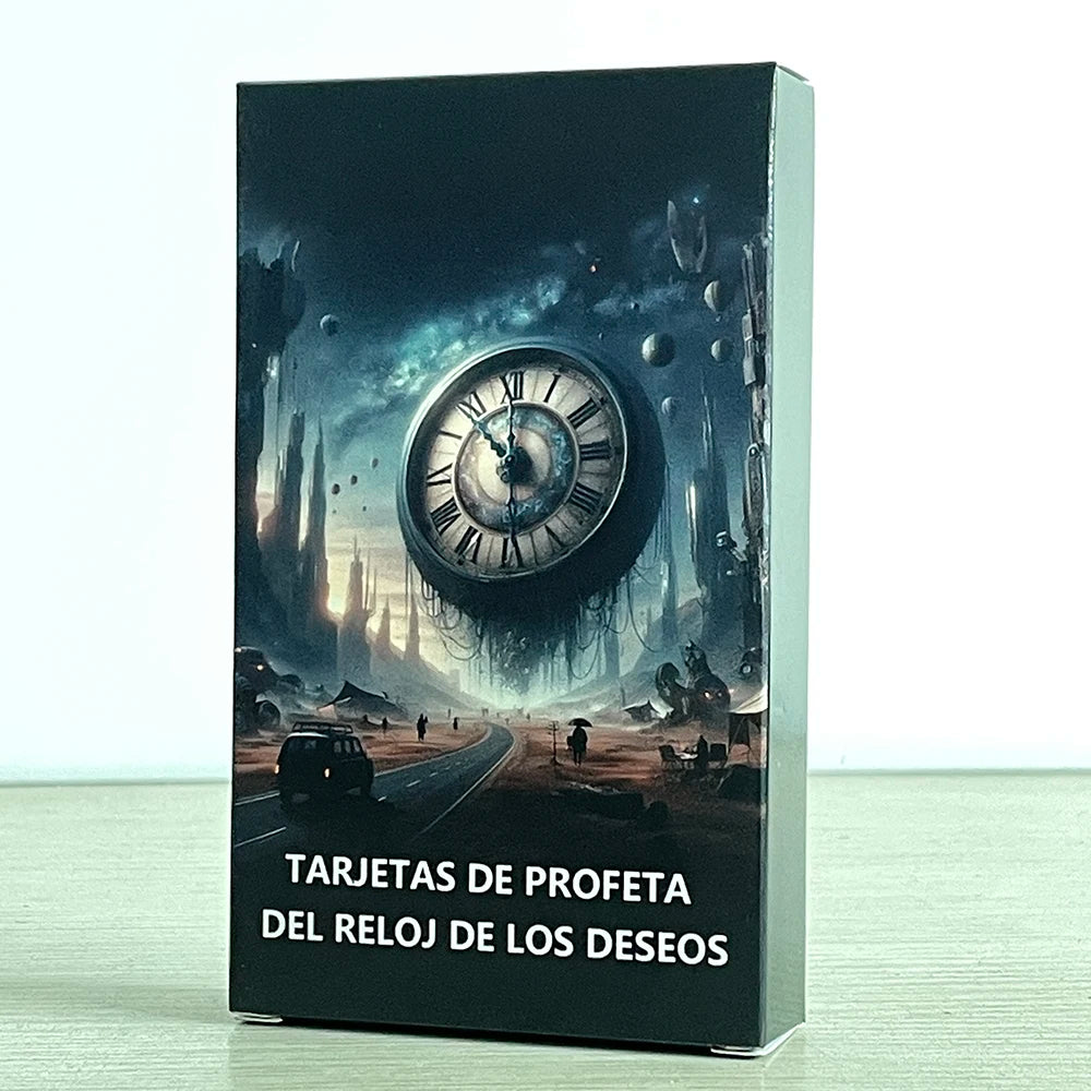 Baraja de tarot con cartas del oráculo de la hora española, juguetes de adivinación del tiempo, 12 x 7 cm, 56 cartas, reloj de profecía, tarot