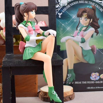 Figurines Sailor Moon de 13,5 cm, collection d'accessoires de voiture Hino Rei, poupée en PVC, Sailor Mars Jupiter Mercury Venus, jouets, cadeaux