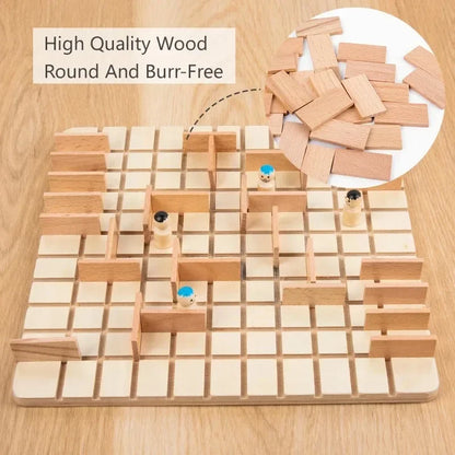 New Quoridor Board Game Wooden Abstract Strategy Game For Adults and Familes 2 to 4 Players Chase and Intercept Battle Games