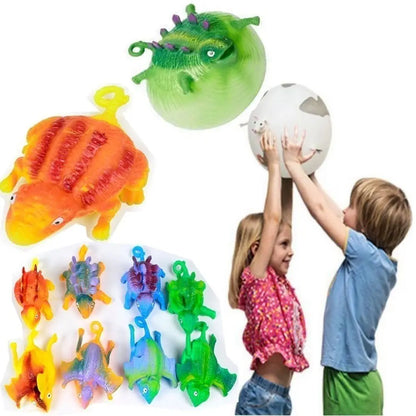 Globo inflable divertido para aliviar el estrés para niños, juguete de animales, pelota para apretar, dinosaurio que sopla