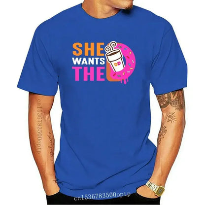 Camiseta de "SHE WANTS THE D DUNKIN DONUT" para hombre y mujer, 2022