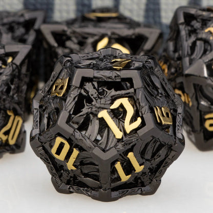 Dnd Black Wizard & Dragon RPG Metal Polyhedral Hollow D+D D20 Dice Set For D6 Dungeon Dice Dragon Pathfinder Role Playing Games