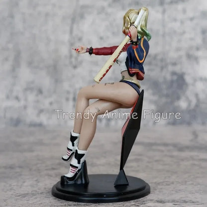 Birds of Prey Harley Quinn Action Figure Car Ornaments Desktop Decorations Model Toys 11cm Sitting Harleen Figurine Collection