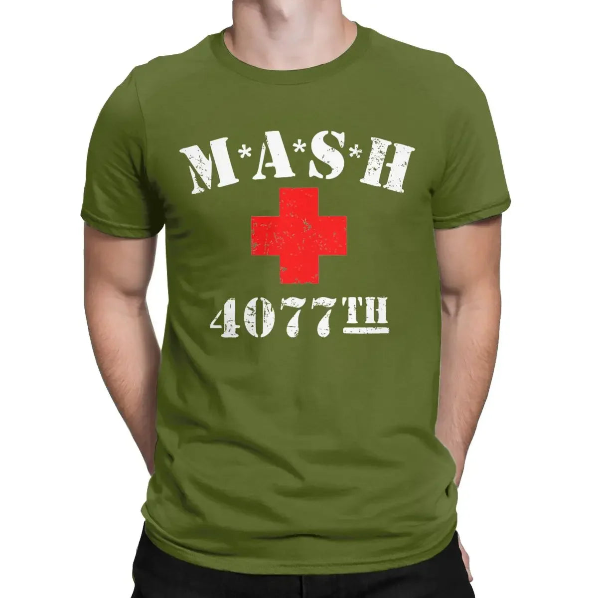 T-shirts pour hommes Mash 4077 T-shirts en pur coton à manches courtes et col rond de l'émission de télévision vintage Vêtements classiques