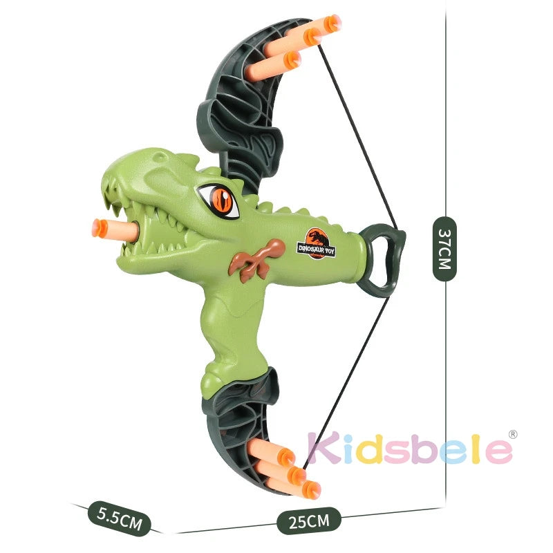 Dinosaur Bow and Arrow Archery Toy Set with 10 Suction Cup Arrows Gift for Boys Girls