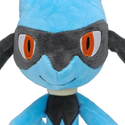 Lote de 5 unidades de peluches de Pokémon Lucario de 26 cm, juguetes Riolu de Anime, peluches brillantes, bonitos y suaves, regalos de cumpleaños