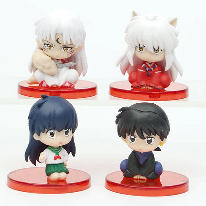 4 piezas/set Anime INUYASHA linda figura modelo juguetes 5 cm