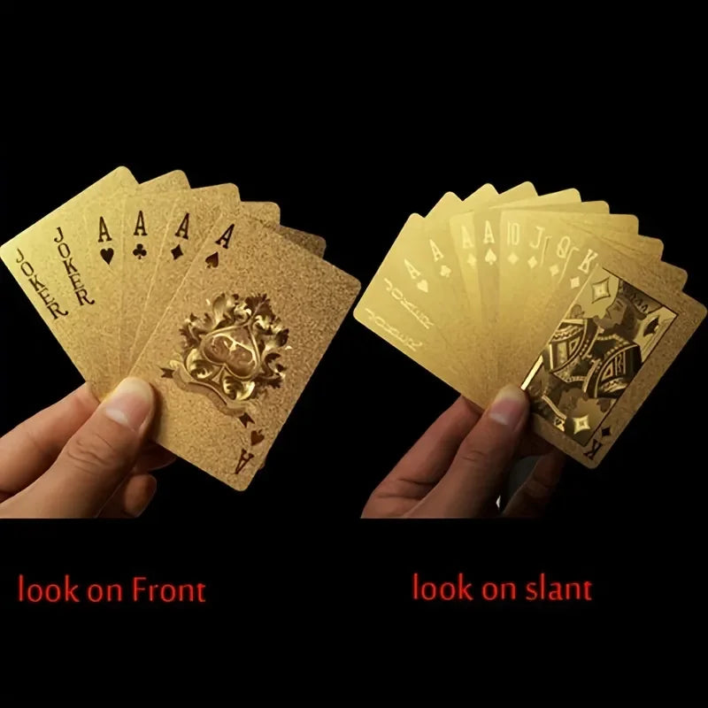 24K Gold Foil Playing Cards Deck - Perfect For Poker, Practical Jokes & Party Gifts!Christmas, Halloween, Thanksgiving  Gift