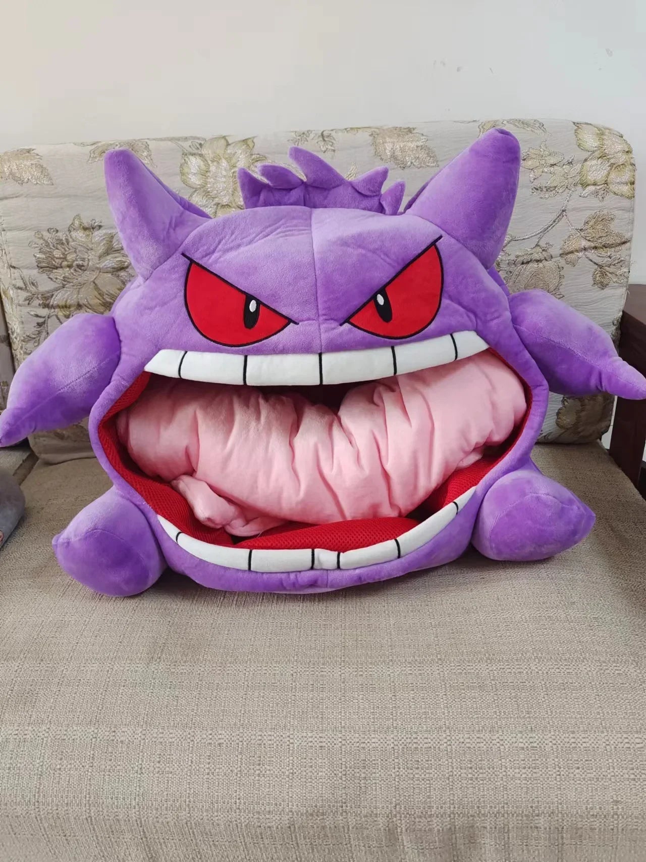 Peluche Pokémon Gengar, oreiller de tête, jouet amusant, oreiller de sieste, couette douce et confortable, Kawaii, cadeau populaire pour enfants, garçons et filles