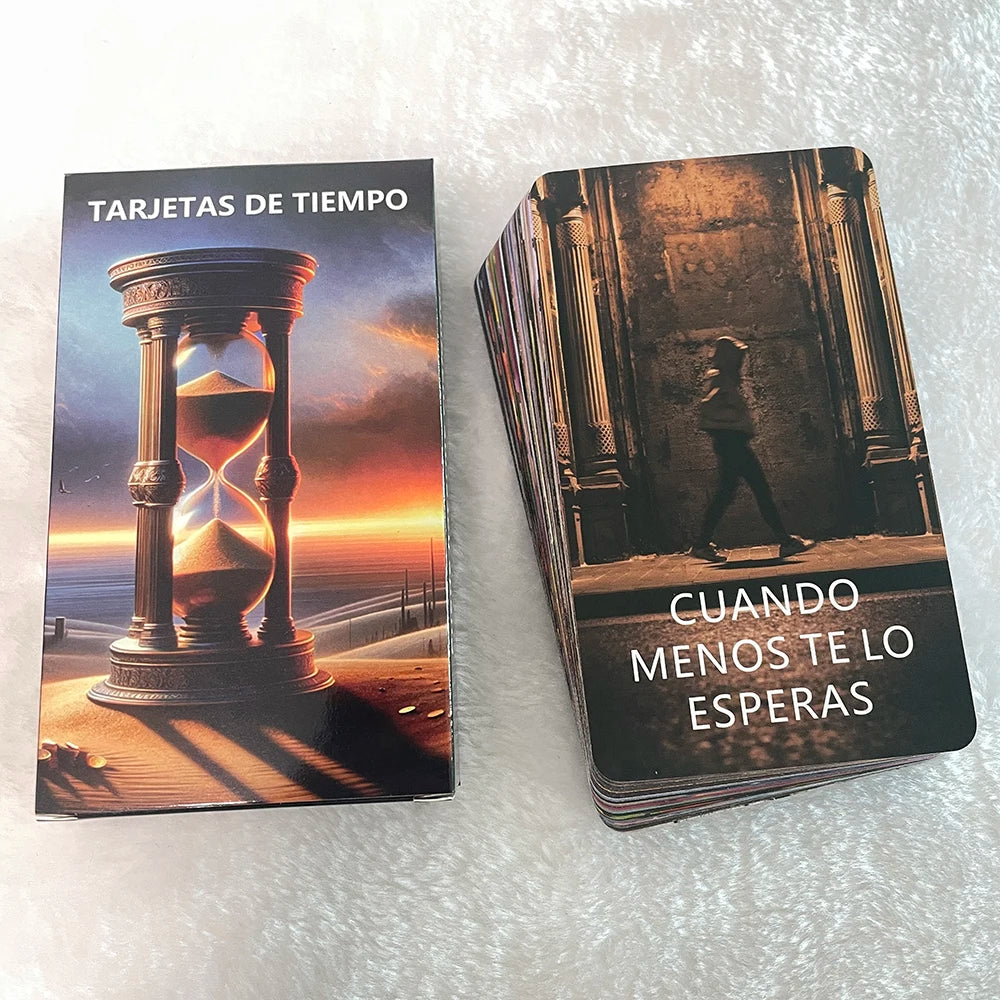 Cartas del oráculo del tiempo en español, baraja del tarot en español, juguetes de adivinación, versión en español del tarot, cartas de claridad, 12 x 7 cm, 54 cartas