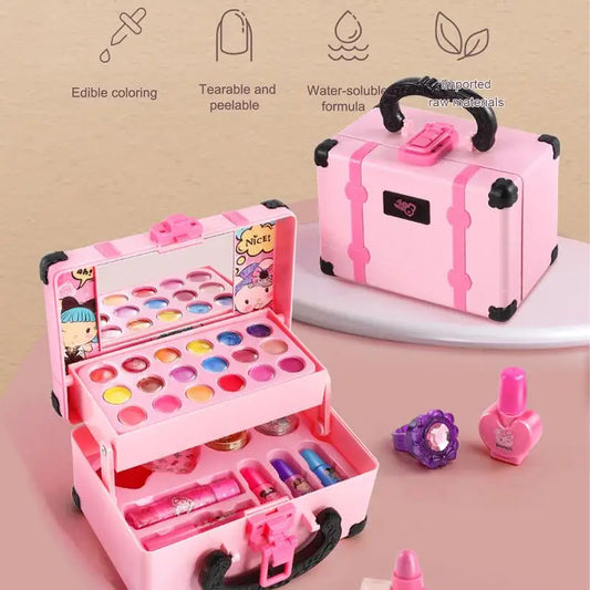 Coffret de maquillage pour enfants, jeu de maquillage de princesse, jeu de jouets pour filles, rouge à lèvres, ombre à paupières, jouets sûrs et non toxiques pour enfants