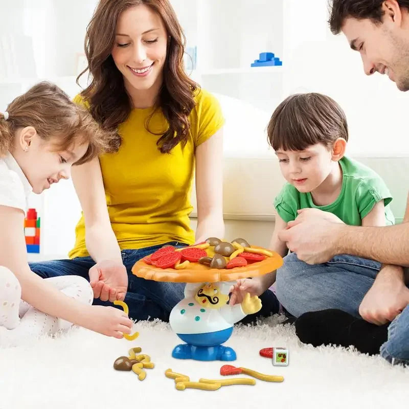 Balancing Pizza Game Tabletop Funny Stacking Topple Pizza Toy Multiplayer Board Game for Family Parties Parent Child Interactive