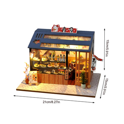 Magasin de sushi japonais, maison de poupée miniature à faire soi-même avec meubles, maison de sushi miniature, jouets pour enfants, cadeaux pour filles