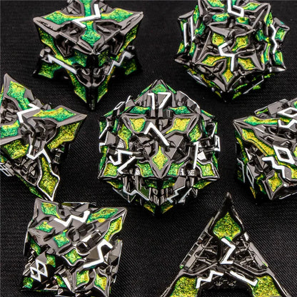 OUKELANWO DND Metal Dice Set D&amp;D, dés de jeu de rôle polyédriques Dungeon et Dragon, dés de jeu RPG D et D D20 D12 D10 D8 D6 D4