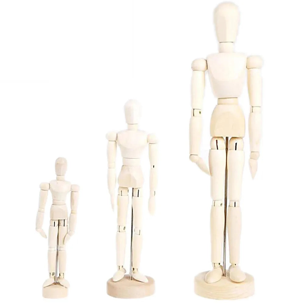 Figura de juguete de madera para hombre, modelo de maniquí con extremidades móviles para artistas, 4,5/5,5/8 pulgadas, para dibujar bocetos, juguetes educativos