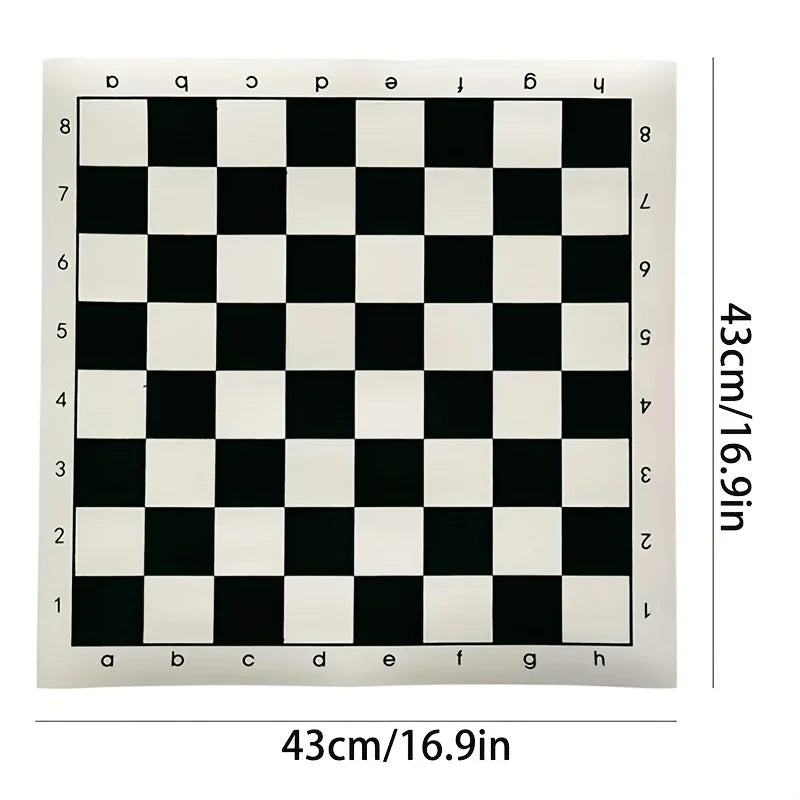 Chessboard PU Leather, Chess Pieces Set Board 43*43cm/16.9*16.9inch Checker Folding Checkers Or Shogi Chess Game Board