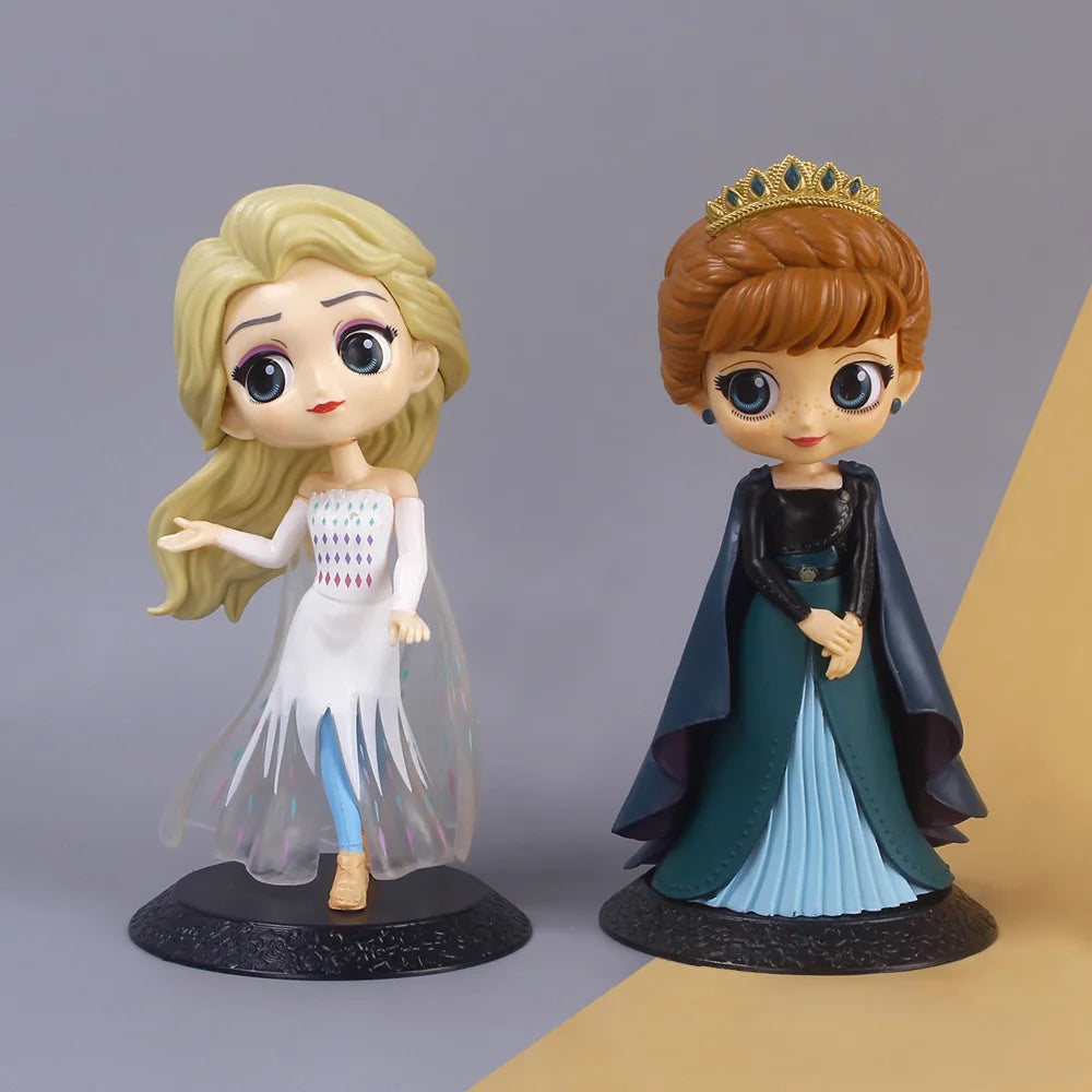 Frozen Cute Princess Queen Elsa & Anna Cake Home Decoration Collectible Figure Models Toys for Girls Birthday Gift