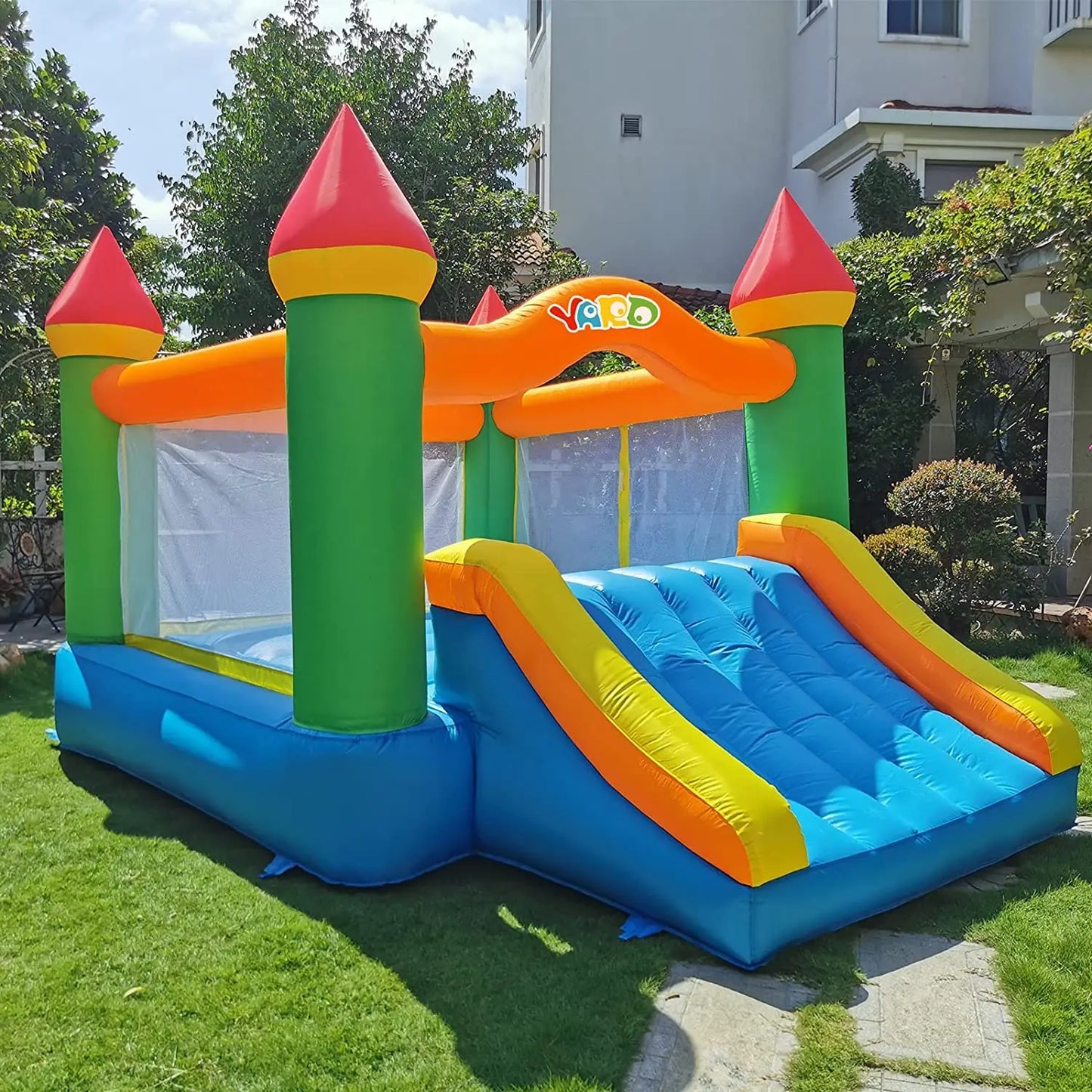 Castillo inflable para saltar con tobogán para exteriores, patio trasero, interior, 3,6 x 2,7 x 2,4 m, castillo inflable para niños