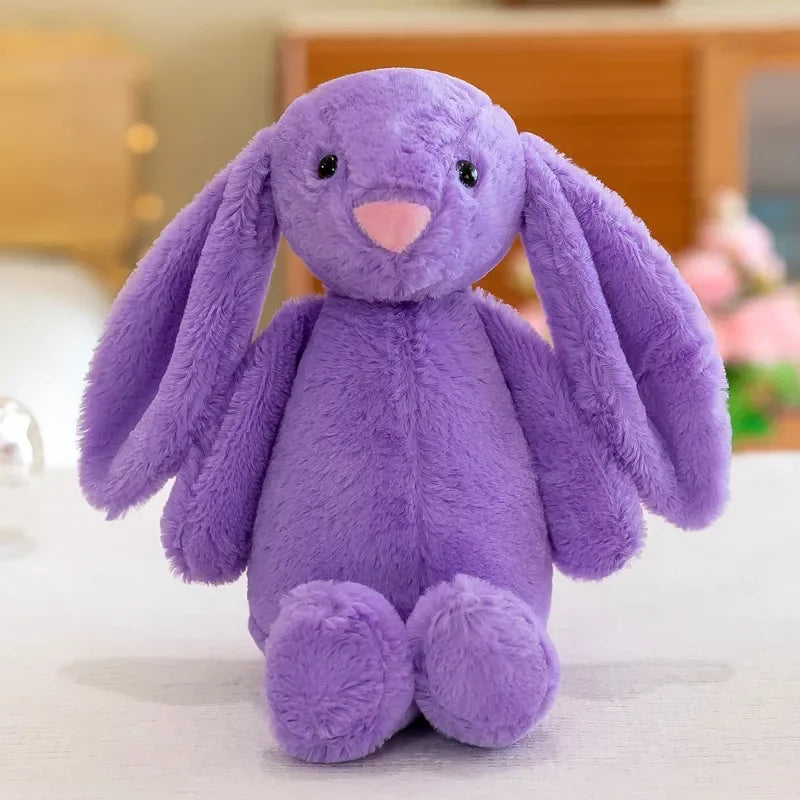 Conejo de peluche de 30 cm, bonito juguete de peluche, compañero de sueño para bebés, conejo de orejas largas, regalo para niños