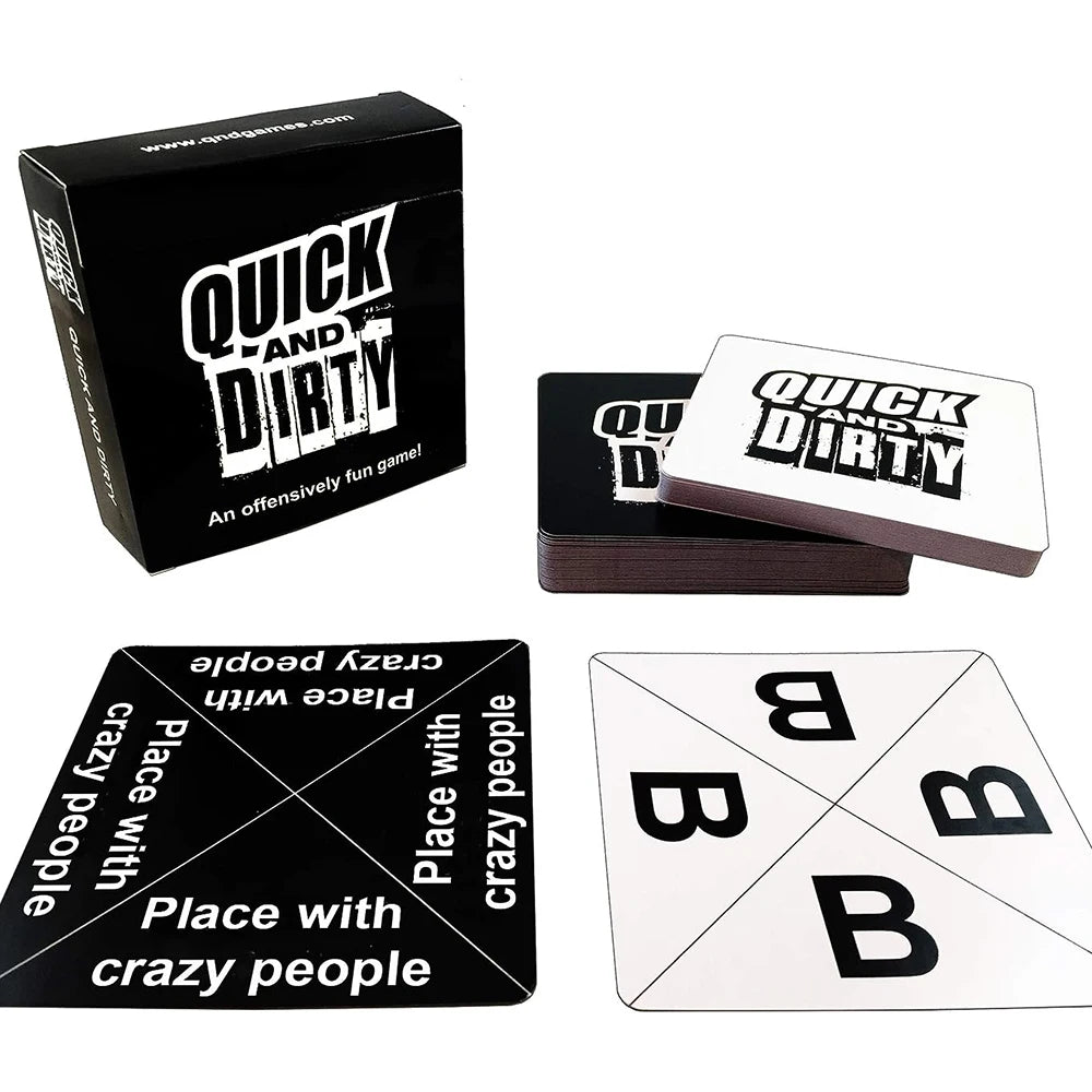 Juego de cartas Quick And Dirty, 70 piezas. Un juego divertido y ofensivo. Juego de comedia social y divertido. Dirty Minds Nights Friends. Juego de cartas divertido para fiestas.