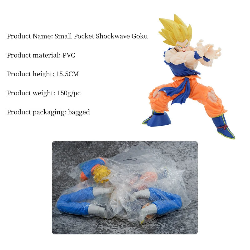 Figurine d'anime Dragon Ball Z Son Goku 15 cm, figurine de combat, dégâts de choc, manga, statue en PVC, figurine d'action à collectionner, modèle de poupée, jouets