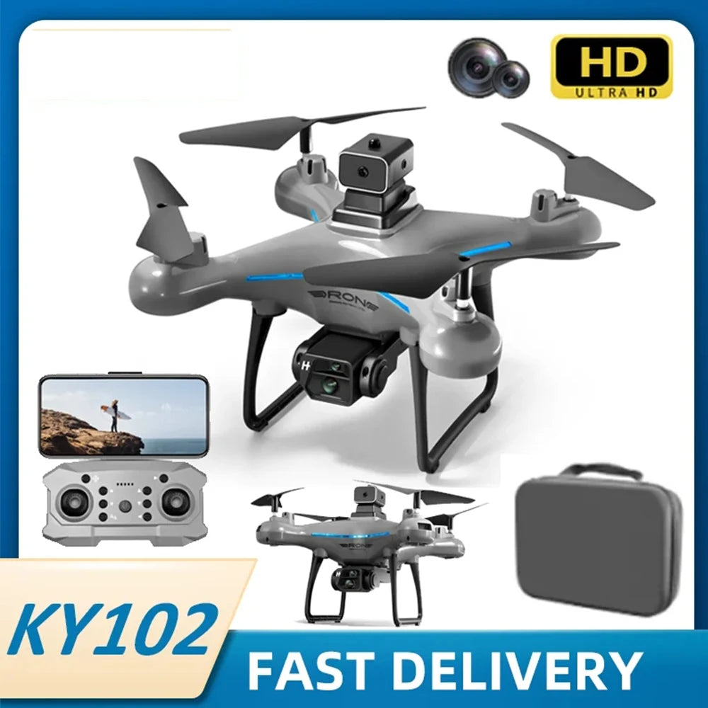 Drone professionnel 2024 KY102 avec caméra HD 4K et moteur sans balais pour photographie aérienne, WIFI, levage, évitement d'obstacles, quadricoptère RC