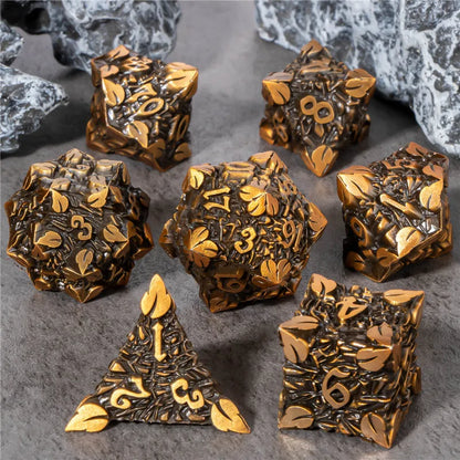 Ensemble de dés en métal KERWELLSI DND, dés polyédriques pour donjons et dragons D&amp;D RPG, jeu de rôle fait à la main D20 D12 D10 D8 D6 D4