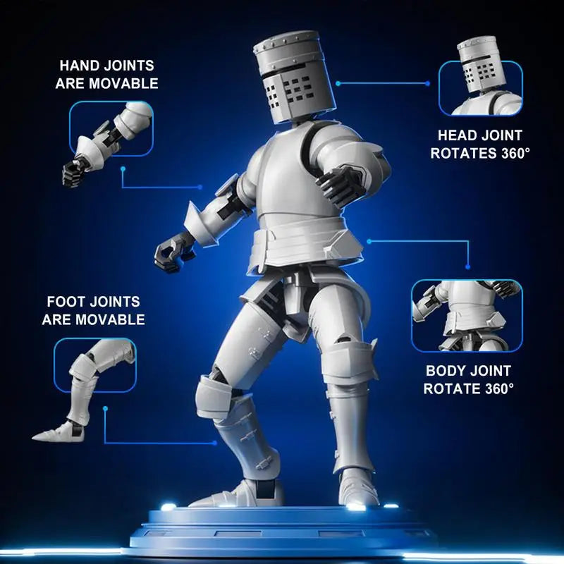 Figures Toys Movable Robot Multi-Jointed Dummys 3D Printed Medieval Knight Action Figure Model Doll Shapeshift Robot