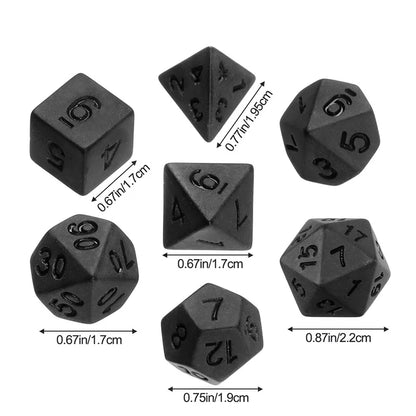 Ensemble de dés noirs polyédriques, carte de plateau, accessoires de jeu à multiples facettes, fournitures de fête pour jeux de rôle TRPG DND