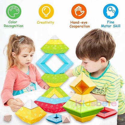 Building Blocks Stacking Toys For Children Montessori Kids 30Pcs Preschool Educational Baby Sensory Toys Christmas Pyramid Gifts