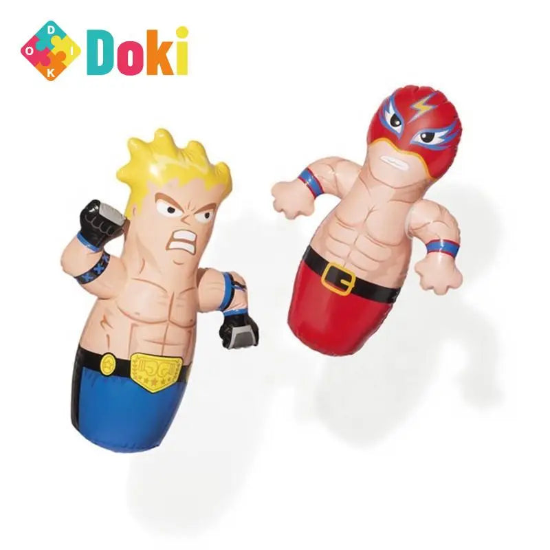 DokiToy Original 44672 Funny Doll Tumbler Inflatable Toy Red Wrestling Yellow Boxing Kids Toys Hot Plastic Toys New 2023