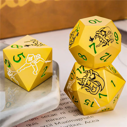 Ensemble de dés en métal KERWELLSI DND D&amp;D, dés polyédriques Dungeon et Dragon D et D, dés de jeu de rôle faits à la main D20 D12 D10 D8 D6 D4