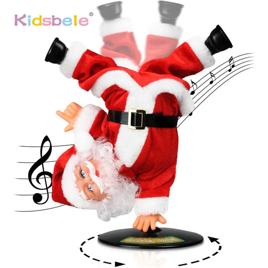 Electric Santa Claus Singing Dancing Santa Claus Upside Down Santa Claus Christmas Figurine Christmas New Year Gift for Kids