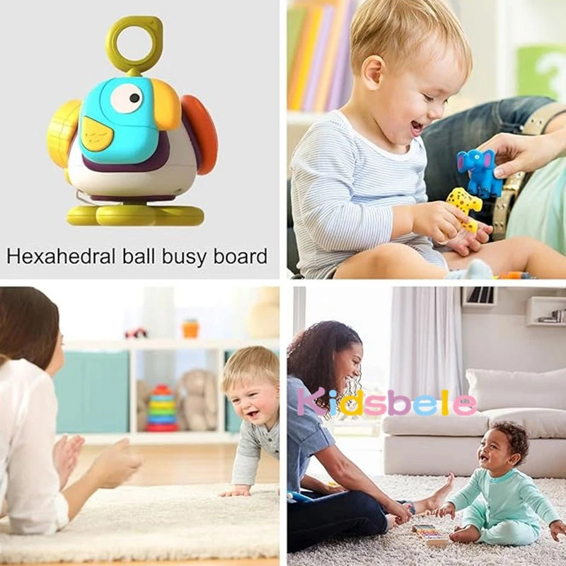 Babies Busy Cube Six-sided Body Sense Educational Learning Fidget Toys Travel Toy Activity Board Puzzle Baby Busy Ball