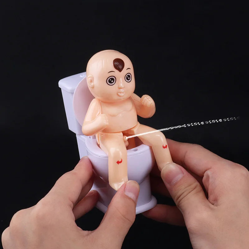 Funny Squirting Prank Toilet Toys Cartoon Dolls Prank Joke Squirt Water Toilet Toy for Children Trick Game Novelty Birthday Gift